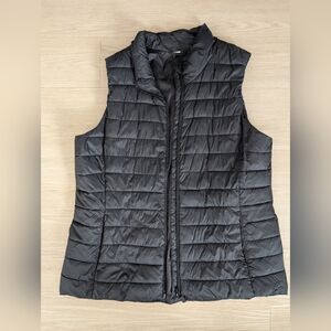 Black Quilted Packable Puffer Vest